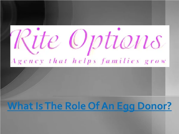 What Is The Role Of An Egg Donor