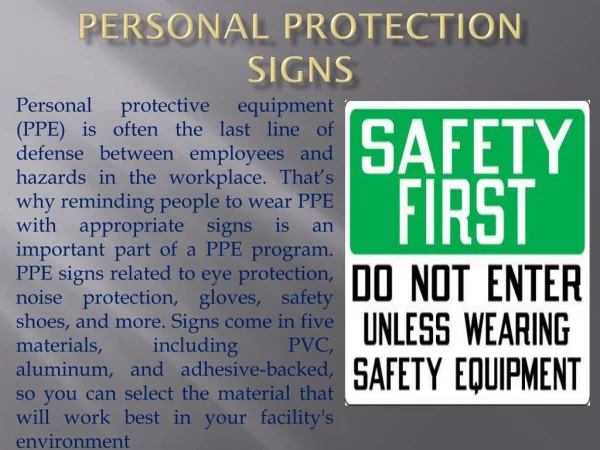 Personal Protection Signs | Safety Signs