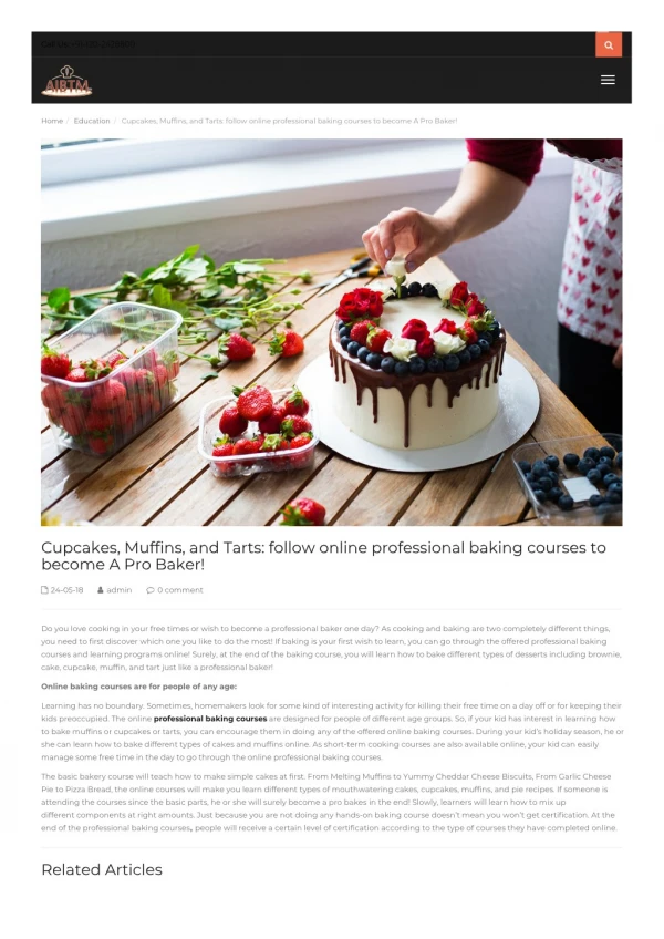 Cupcakes, Muffins, and Tarts: follow online professional baking courses to become A Pro Baker!