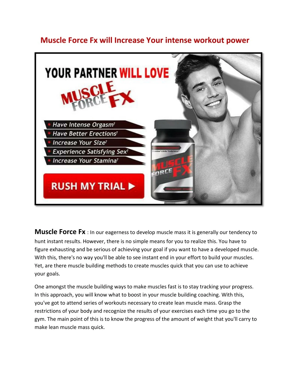 muscle force fx will increase your intense