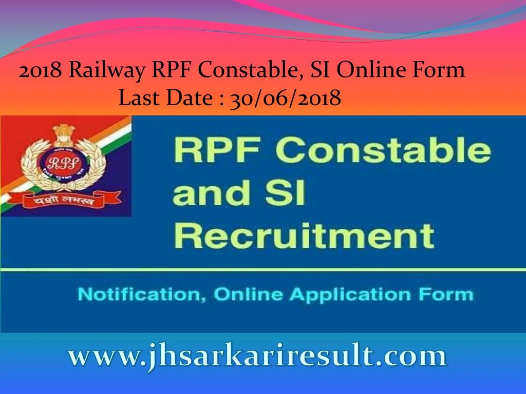 2018 railway rpf constable si online form last