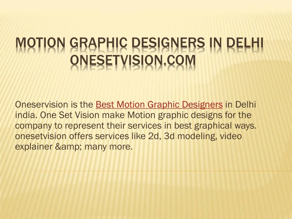 motion graphic designers in delhi onesetvision com