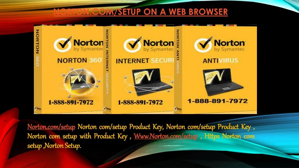 norton com setup on a web browser