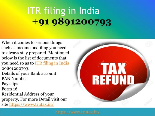 itr filing in india