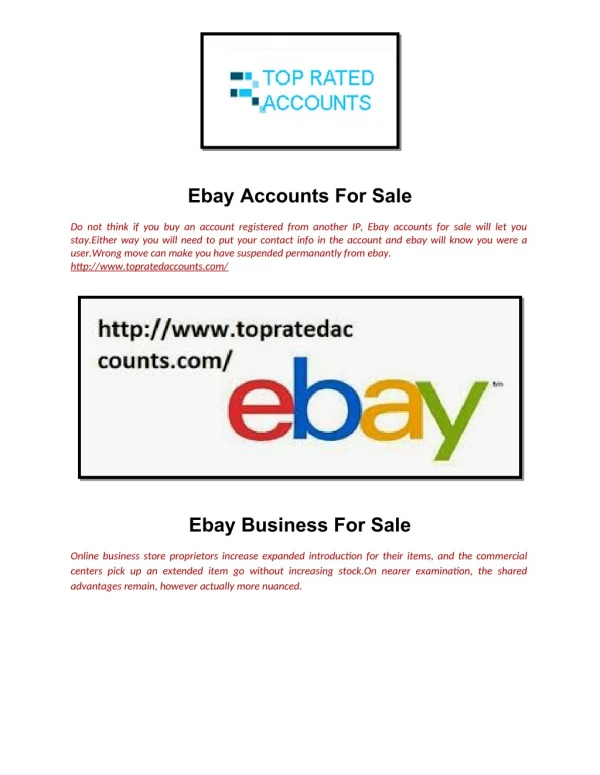 Ebay Accounts For Sale