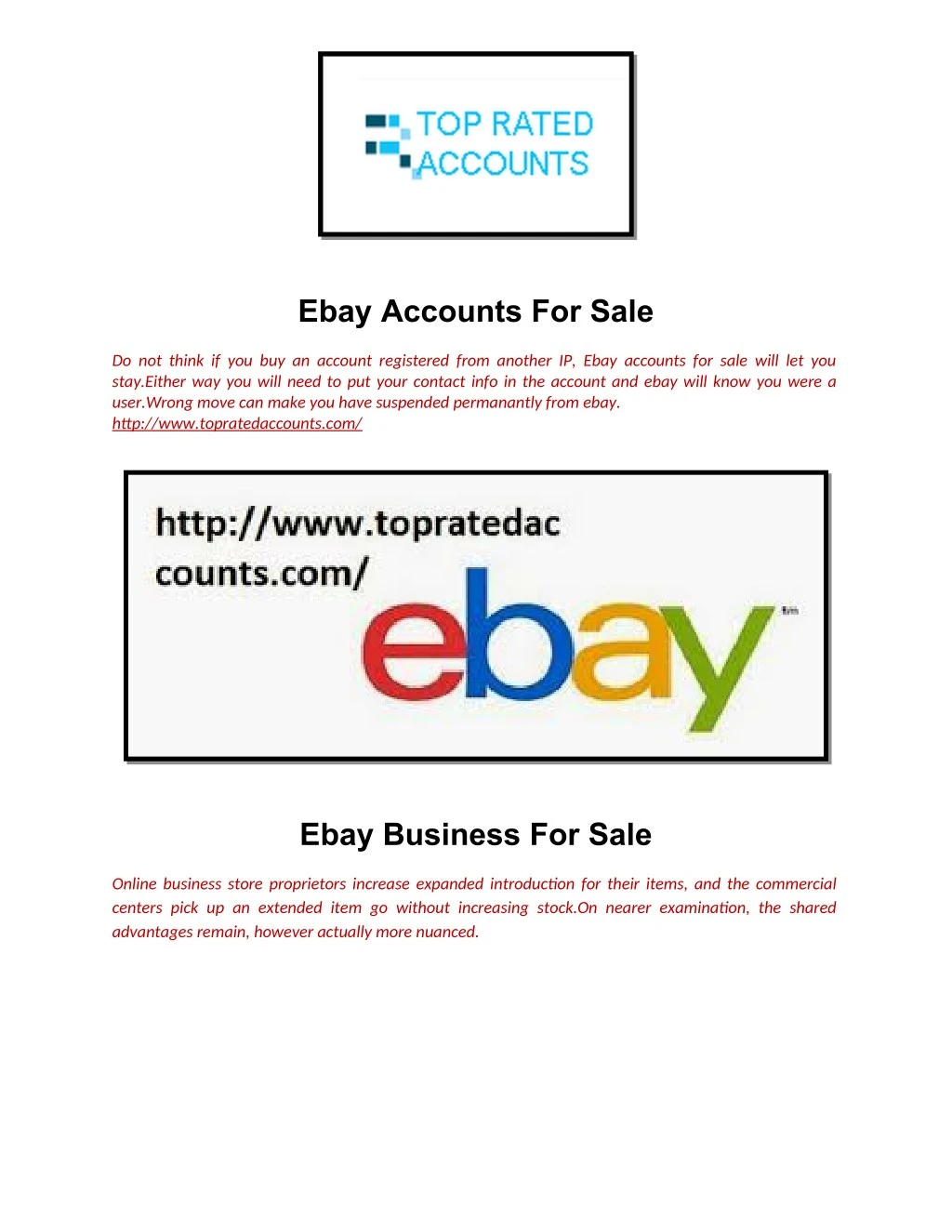 ebay accounts for sale