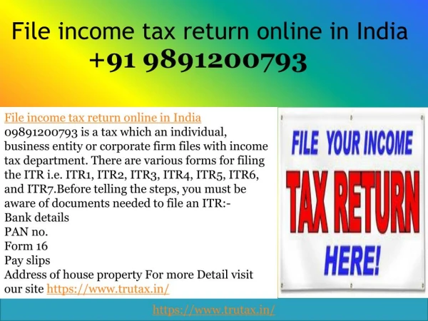 file income tax return online in india