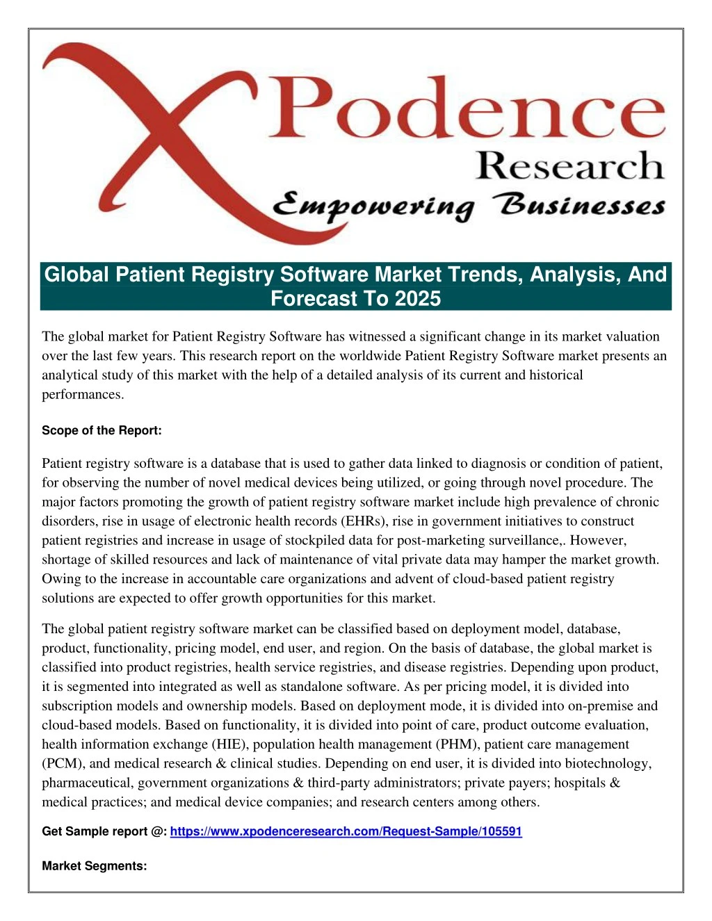 global patient registry software market trends