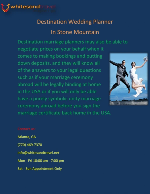 Destination Wedding Planner in Stone Mountain