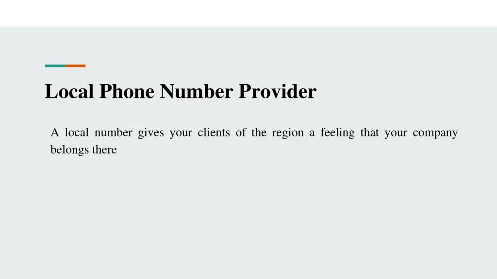 local phone number provider
