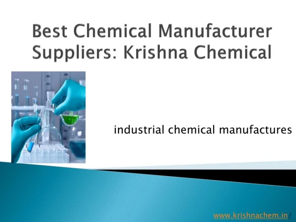 Best Chemical Manufacturer Suppliers: Krishna Chemical