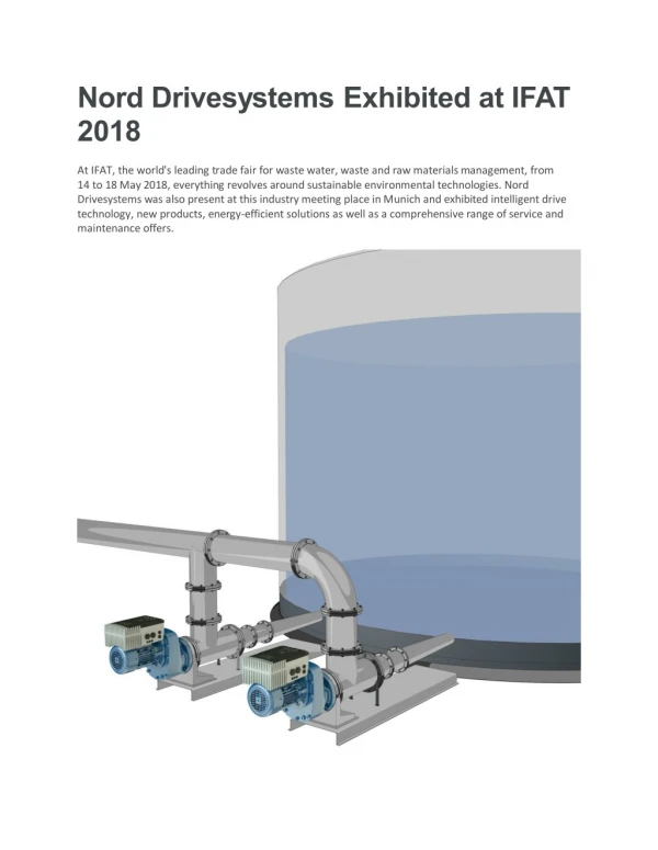 Nord Drivesystems Exhibited at IFAT 2018