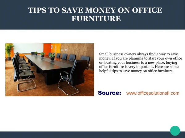 Tips To Save Money On Office Furnitures