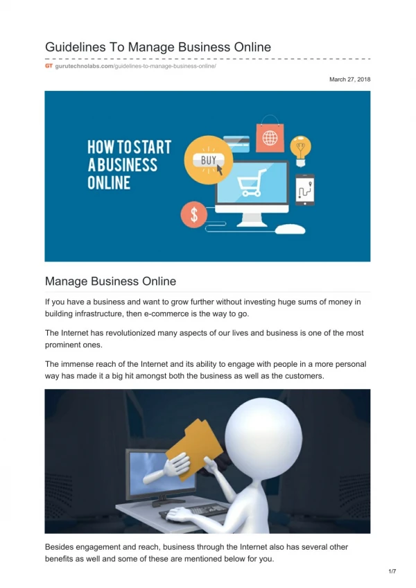 Tips to Start or Manage Online Business | eCommerce Solution Provider