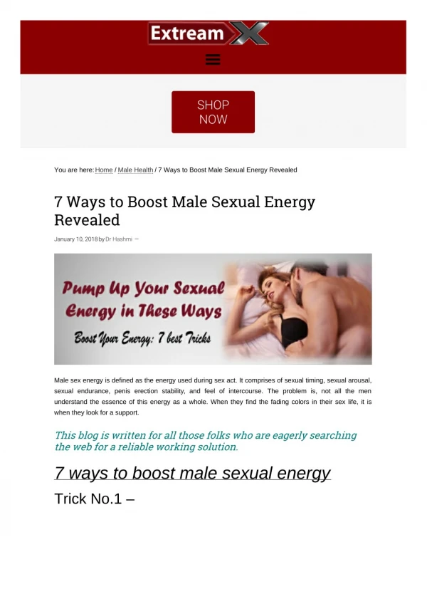 Boost Male Energy Revealed