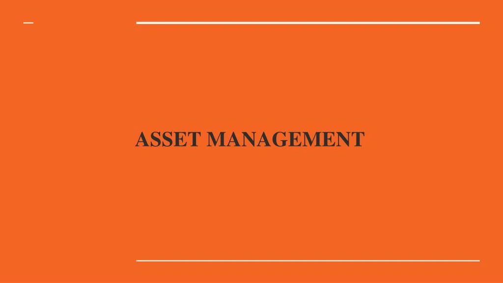 asset management