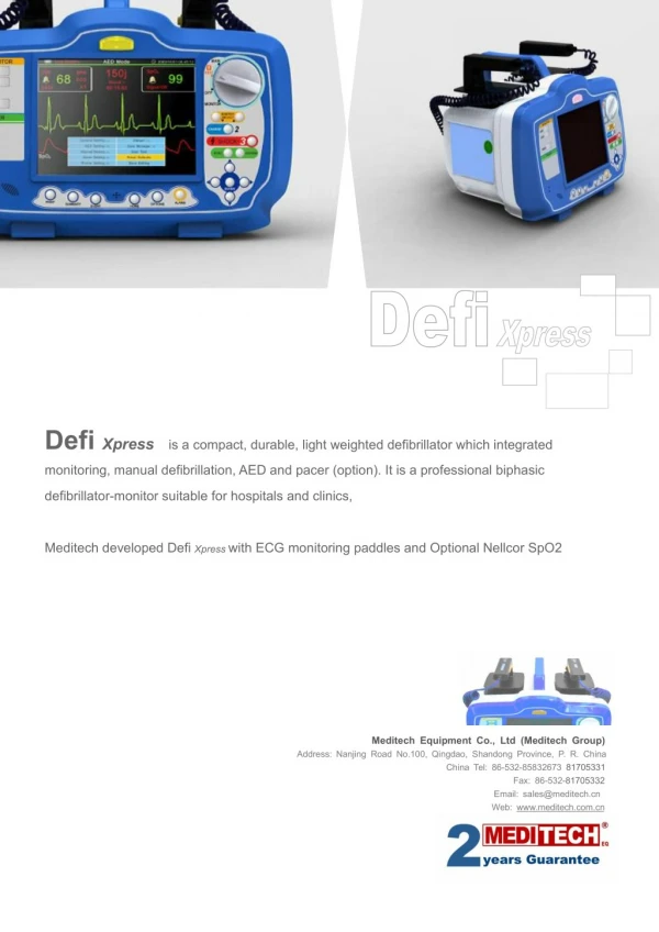 Defibrillator with ECG monitor ,Defixpress made by meditech