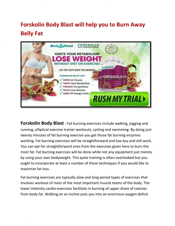 Forskolin Body Blast - Boost Your Metabolism And Burn Fat
