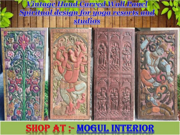 Vintage Hand Carved Wall Panel Spiritual design for yoga resorts and studios