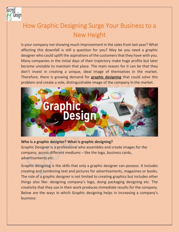 How Graphic Designing Surge Your Business to a New Height