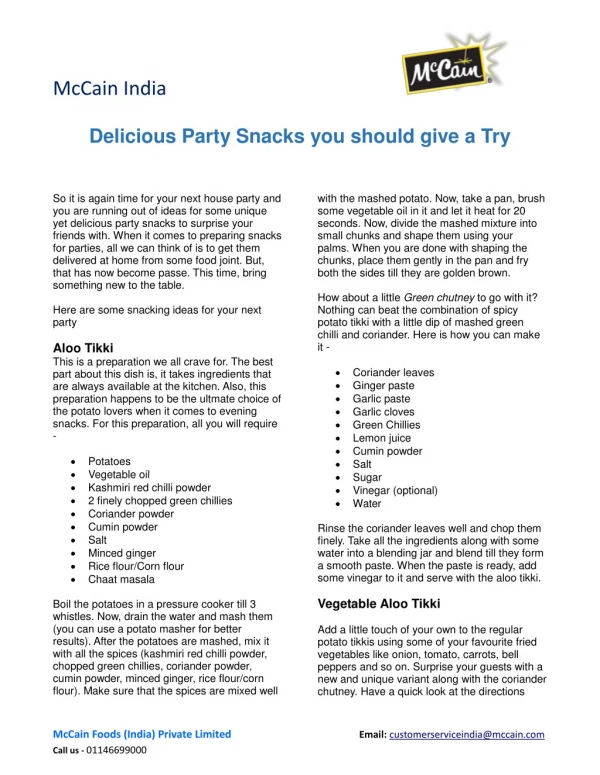 Delicious Party Snacks you should give a Try