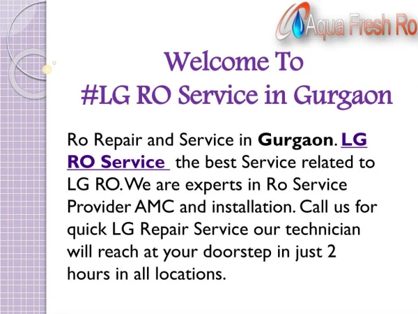 LG RO Service in Gurgaon, Delhi, India @9773723986