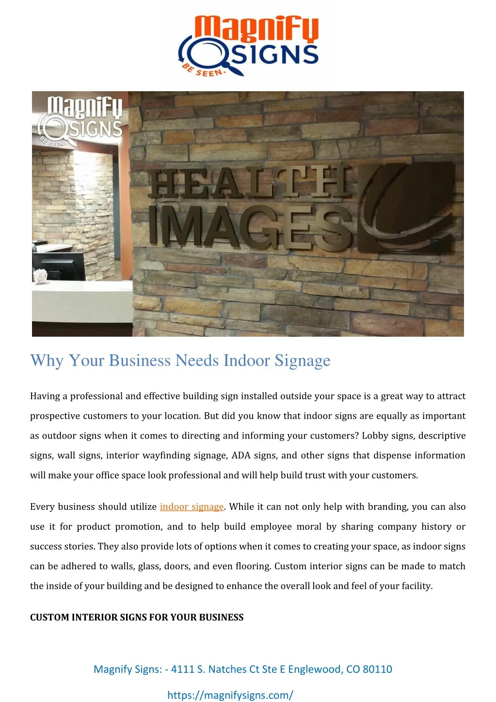 why your business needs indoor signage