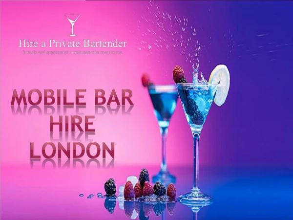 Mobile Bar Hire London| Hire A Private Bartender