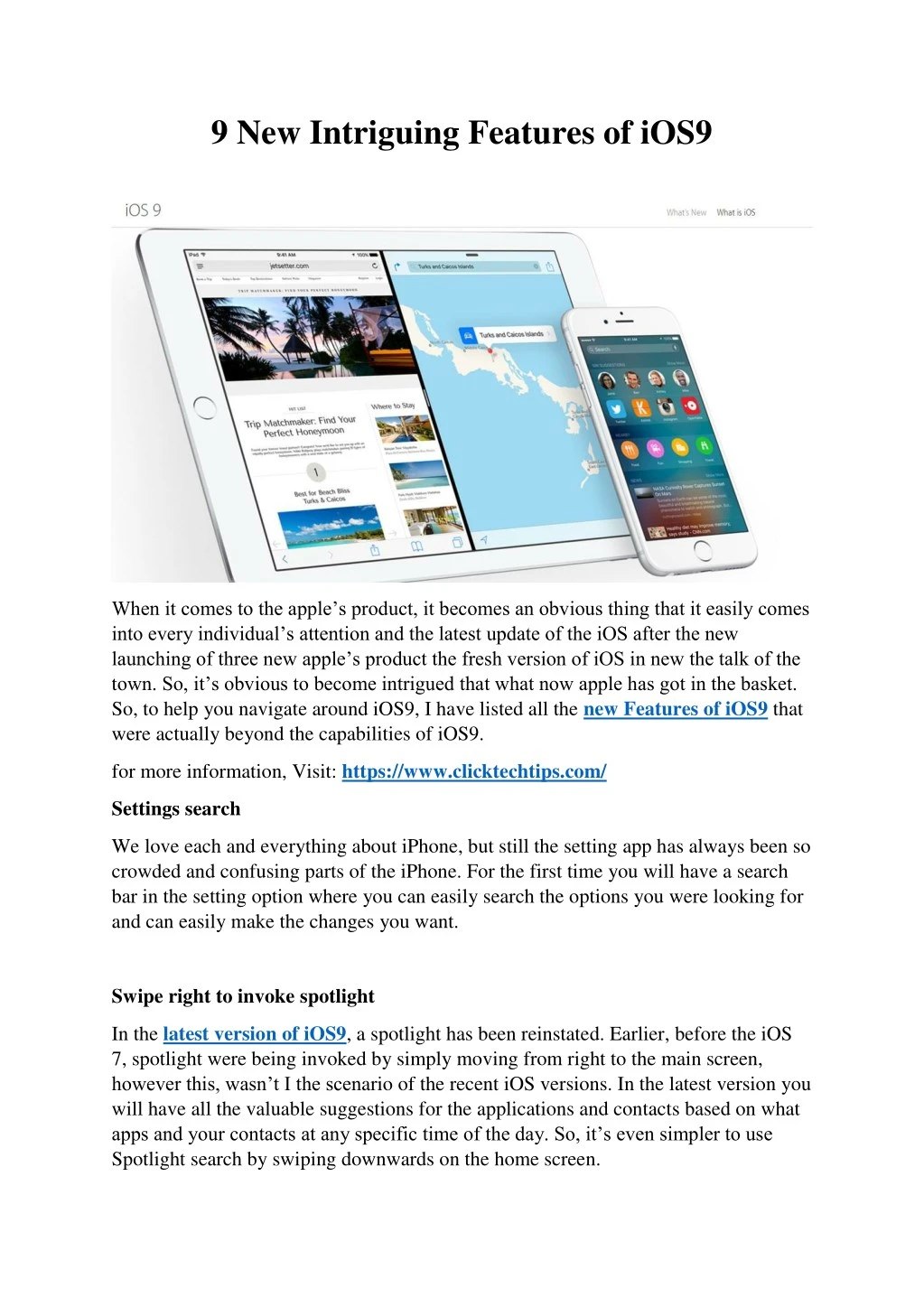 9 new intriguing features of ios9