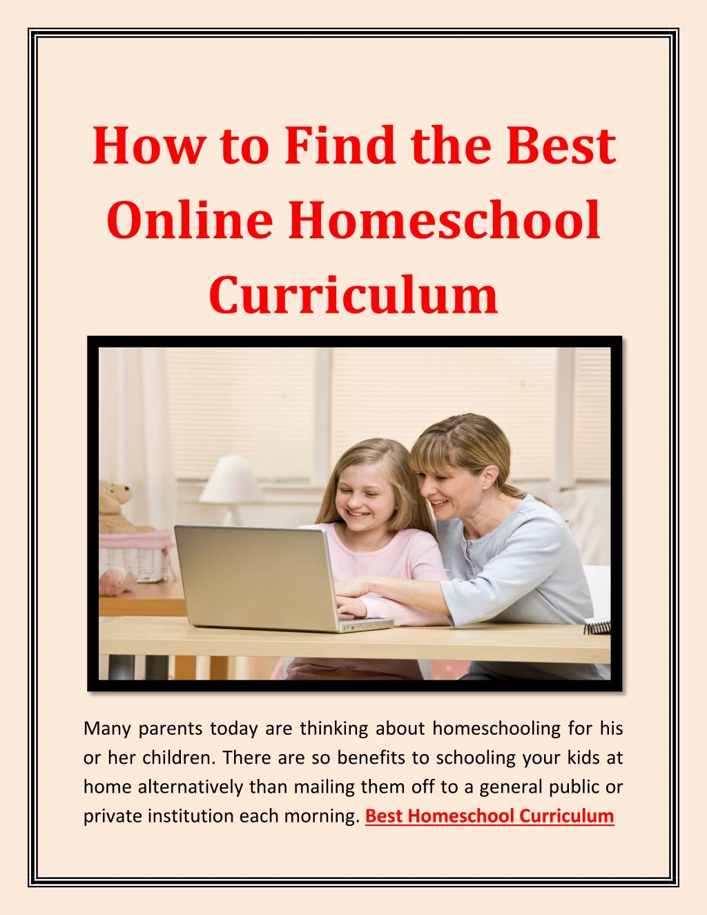 how to find the best online homeschool curriculum