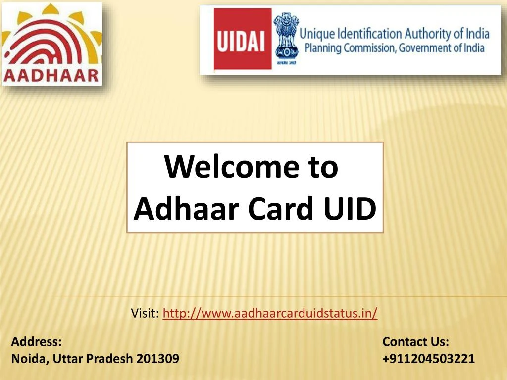 welcome to adhaar card uid