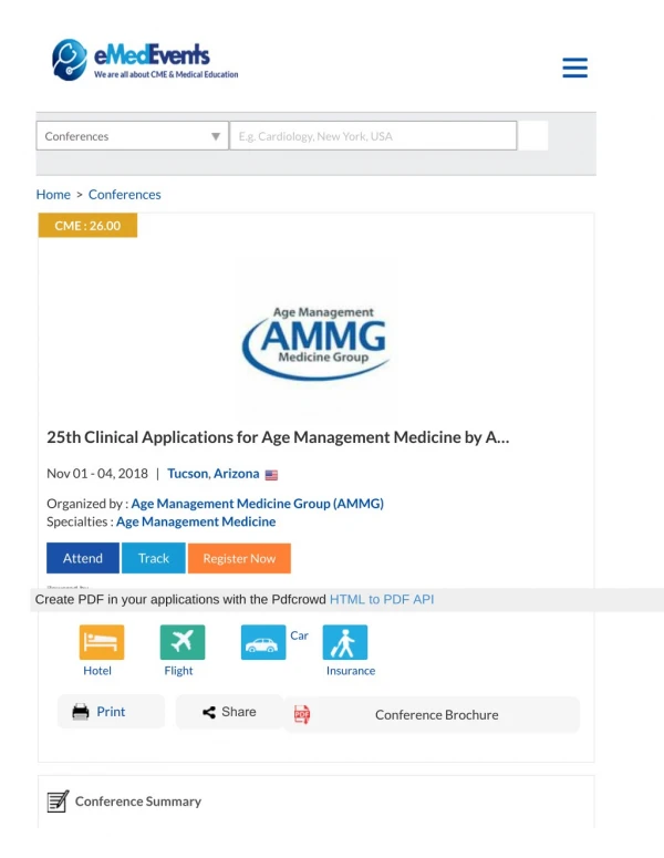 AMMG Conference 2018, Tucson | AMMG Conferences in Tucson | Age Management Medicine Certification Course in Arizona | An