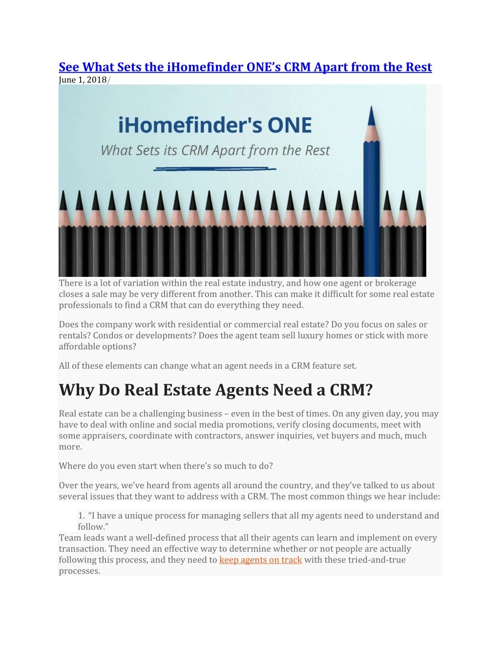 see what sets the ihomefinder one s crm apart