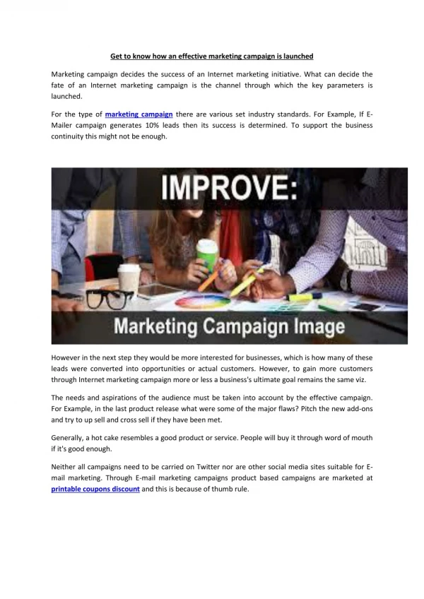 Get to know how an effective marketing campaign is launched