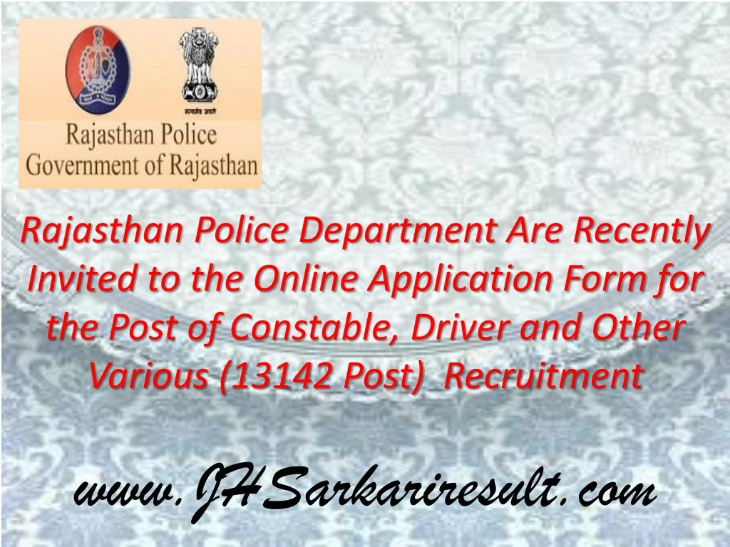 rajasthan police department are recently invited