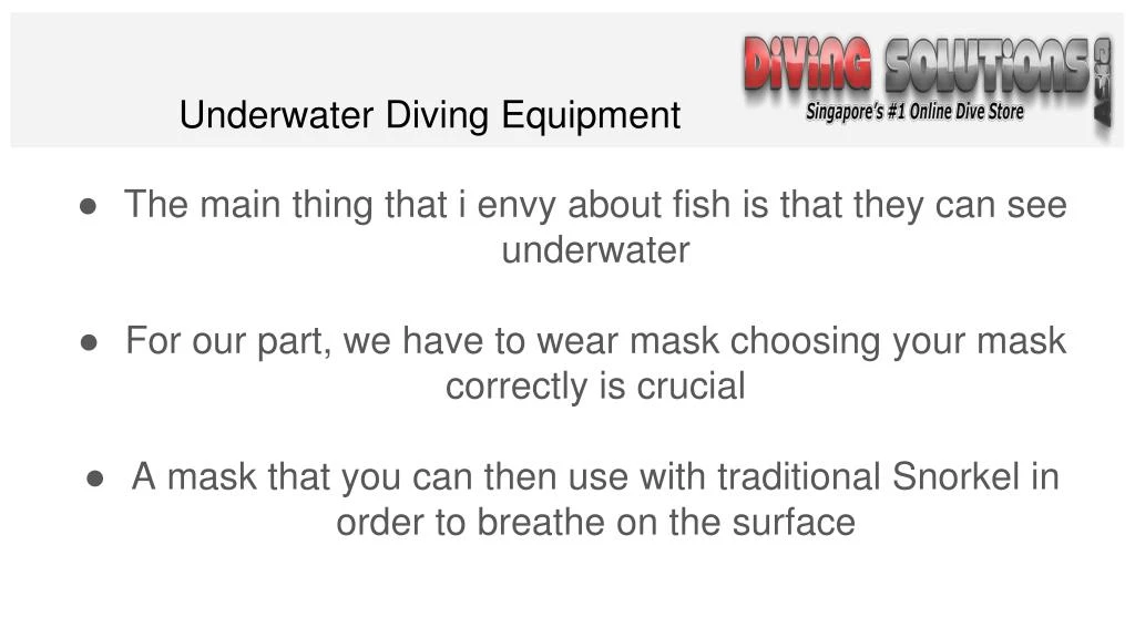 underwater diving equipment