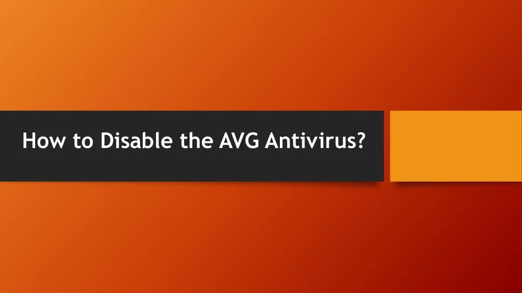 how to disable the avg antivirus