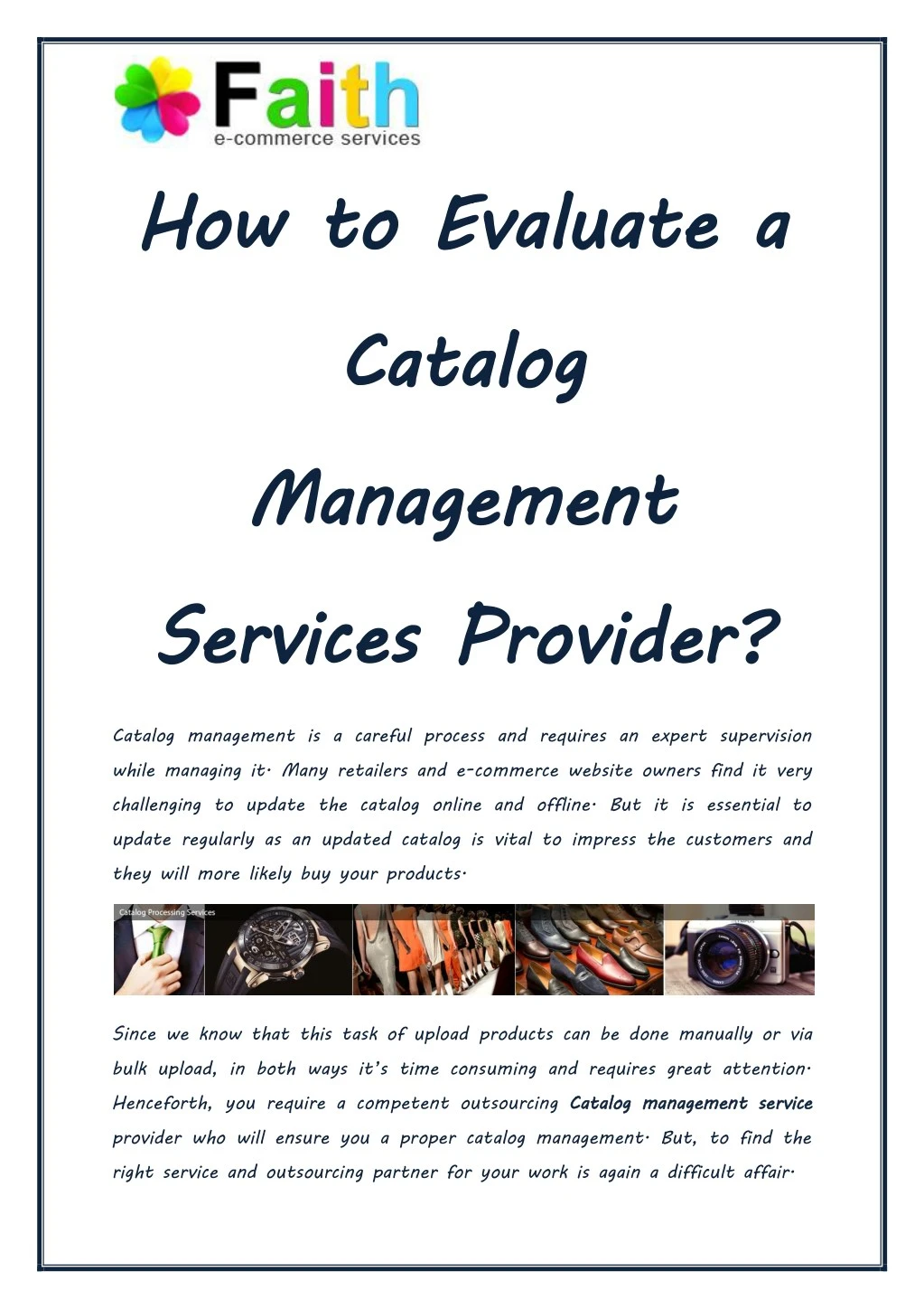 how to evaluate catalog management services