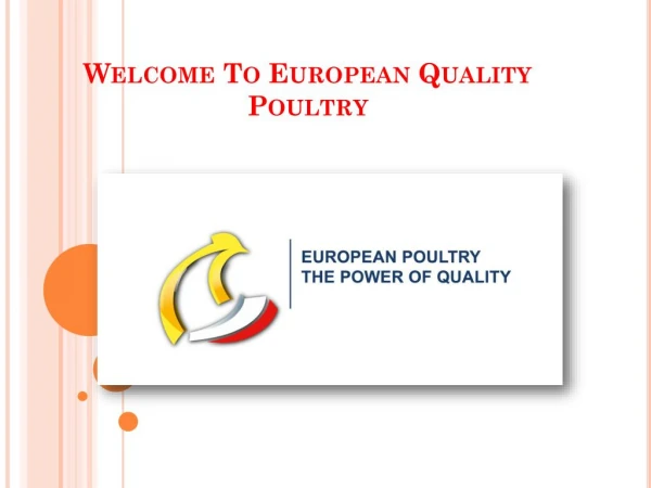 European Chicken - European poultry The power of quality