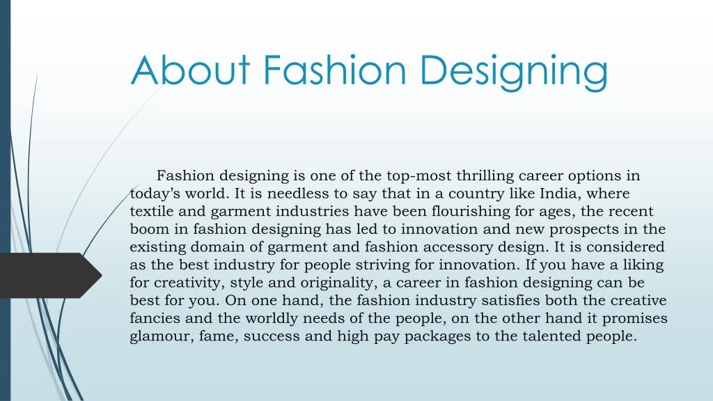 about fashion designing