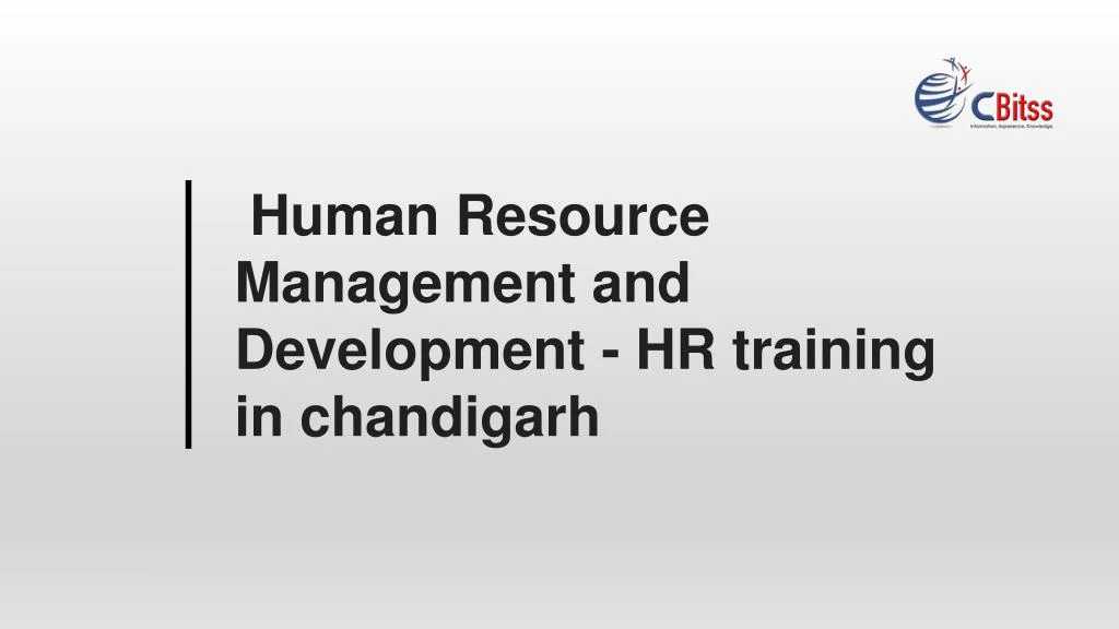 human resource management and development hr training in chandigarh