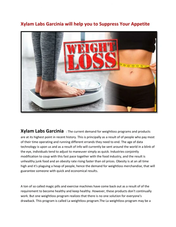 Xylam Labs Garcinia will help to Prevent your future fat formation