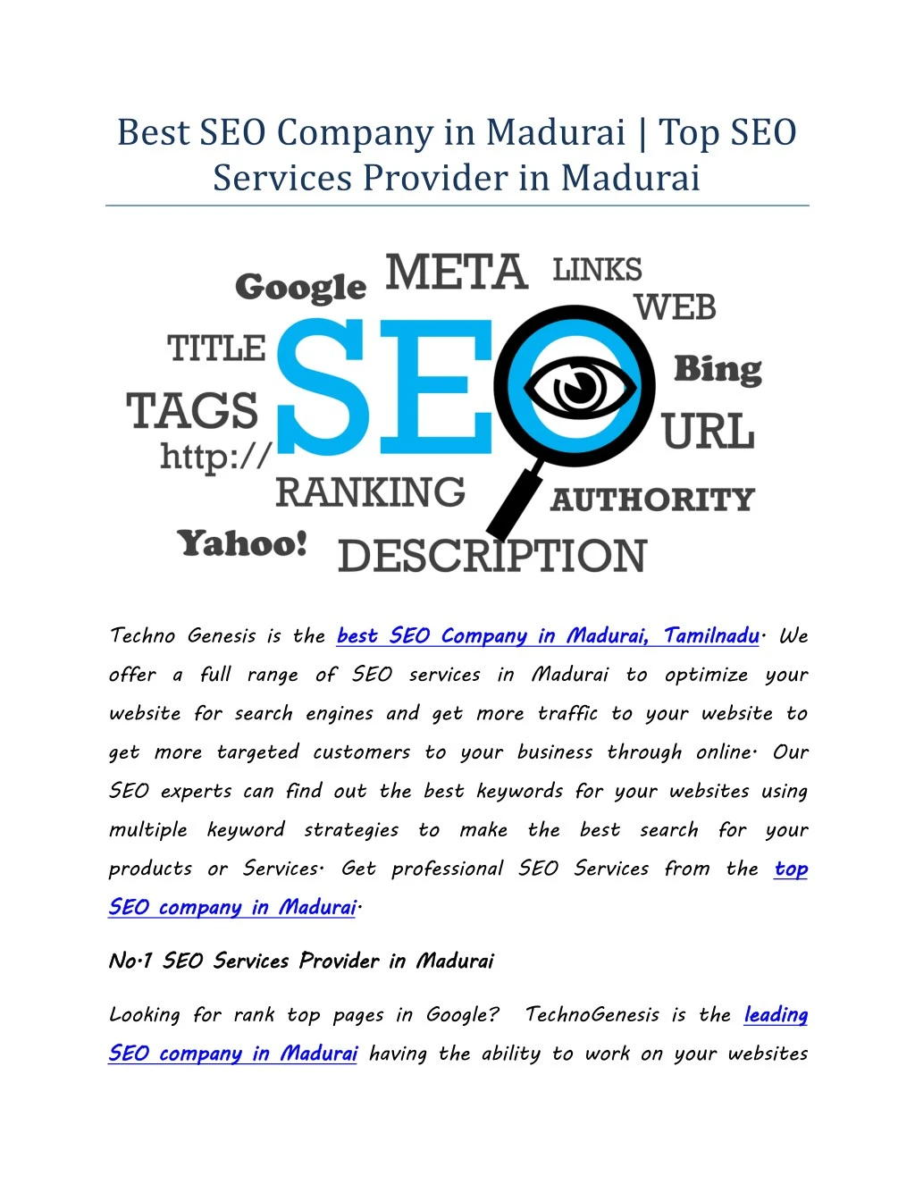 best seo company in madurai top seo services