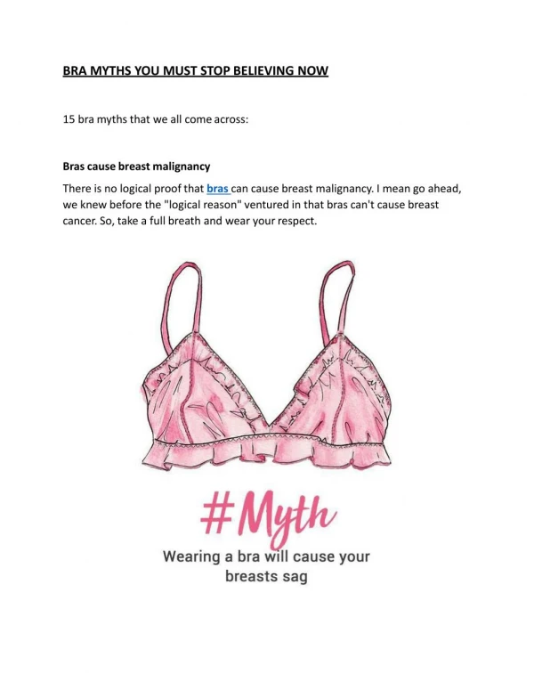 Bra Myths That We All Come Across