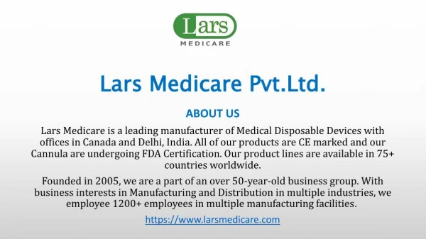 Lars Medicare Medical Disposable Products