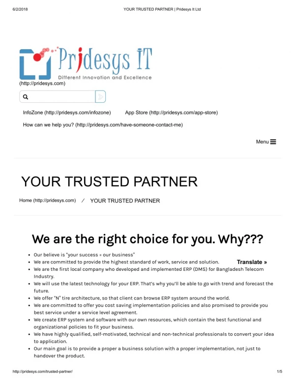 Your Trusted Partner | Pridesys It Ltd