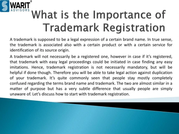 What is the Importance of Trademark Registration?