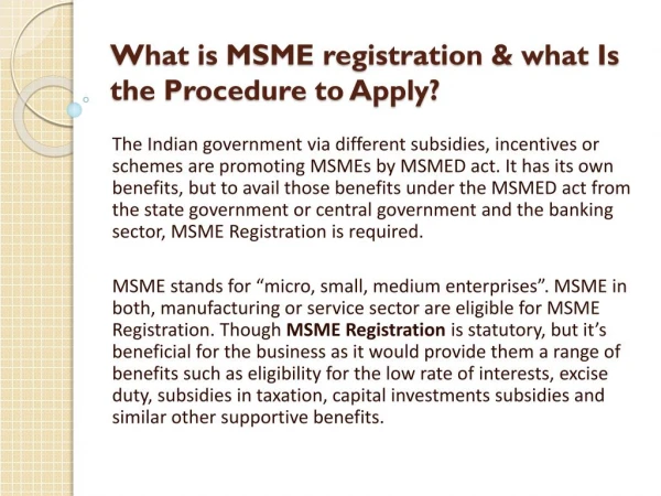 What is MSME registration & what Is the Procedure to Apply?