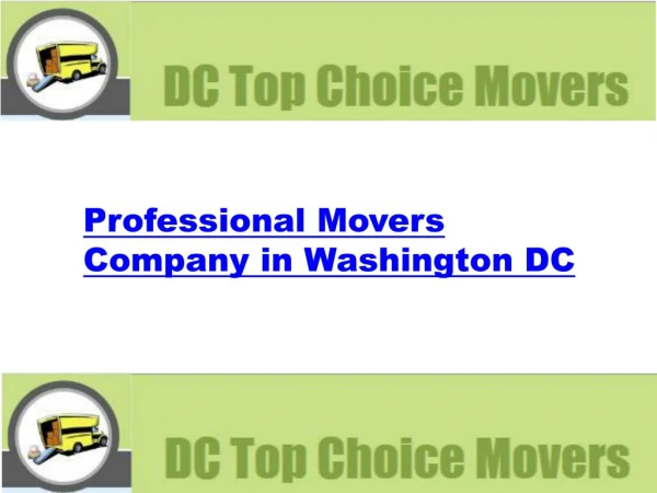 Quality Movers Company in Washington DC