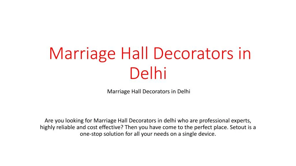 marriage hall decorators in delhi
